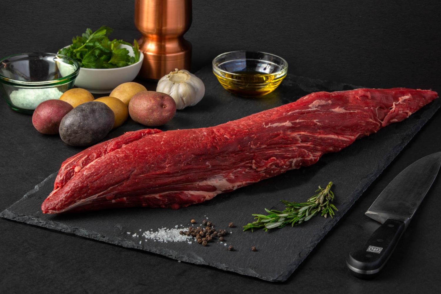 Beef Whole Prime Tenderloin Cleaned, Steak Ready BlackboxMeats
