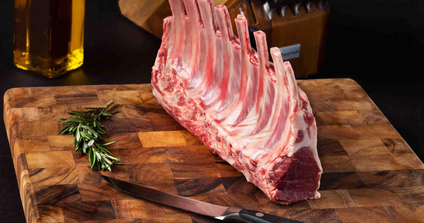 Lamb Rack - Domestic - 8 Rib Cap Off - Frenched - Delivered Across the ...